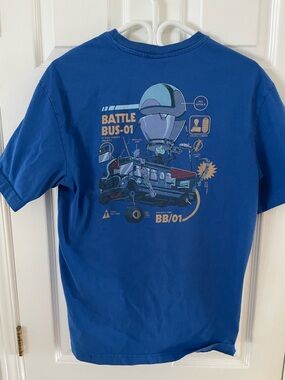 Fortnite H&M Blue 'Battle Bus-01' Graphic Short Sleeve Tee